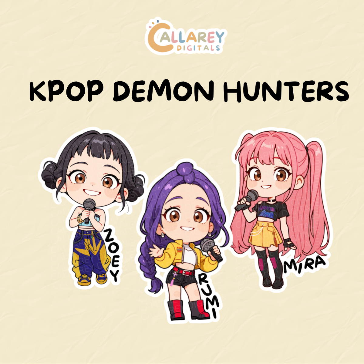 Kpop Demon Hunters l KPDH l Rumi, Zoey, Mira | Waterproof, Vinyl Stickers Set