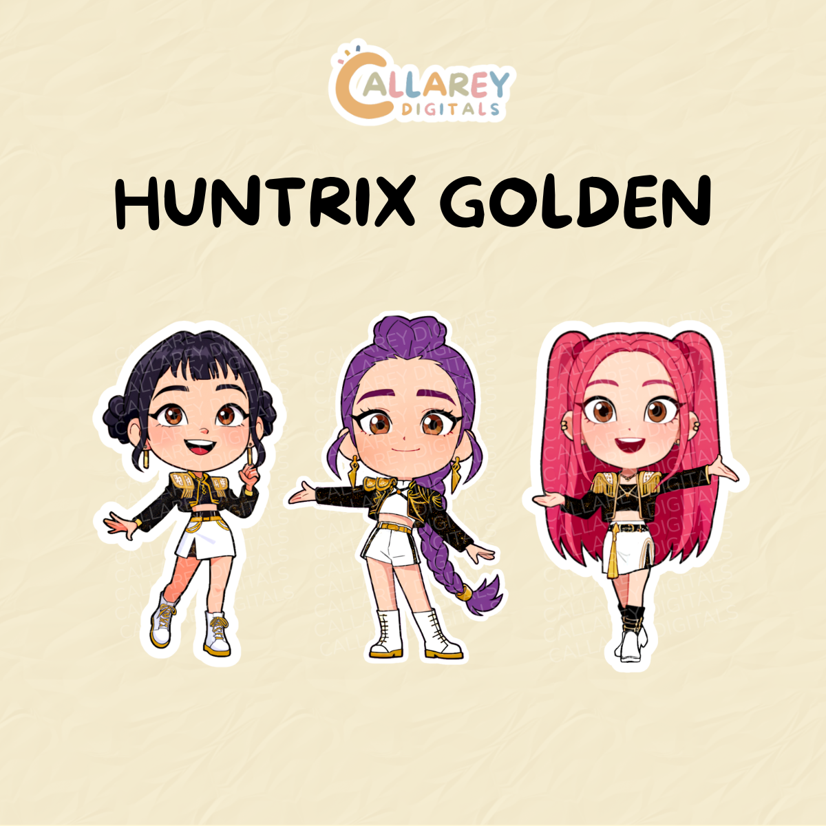 Kpop Demon Hunters Golden l KPDH l Rumi, Zoey, Mira | Waterproof, Vinyl Stickers Set