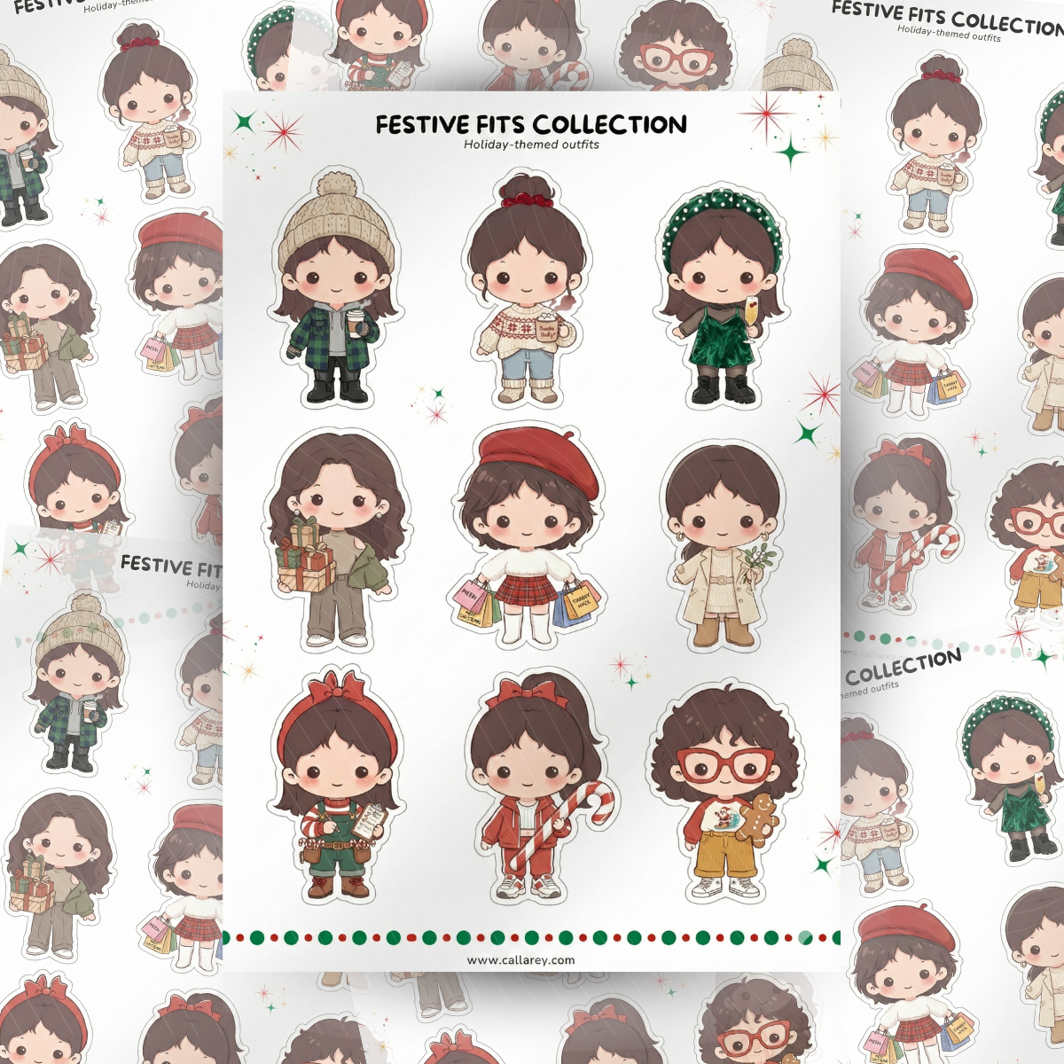 Sticker Sheet I Festive Fits Collection