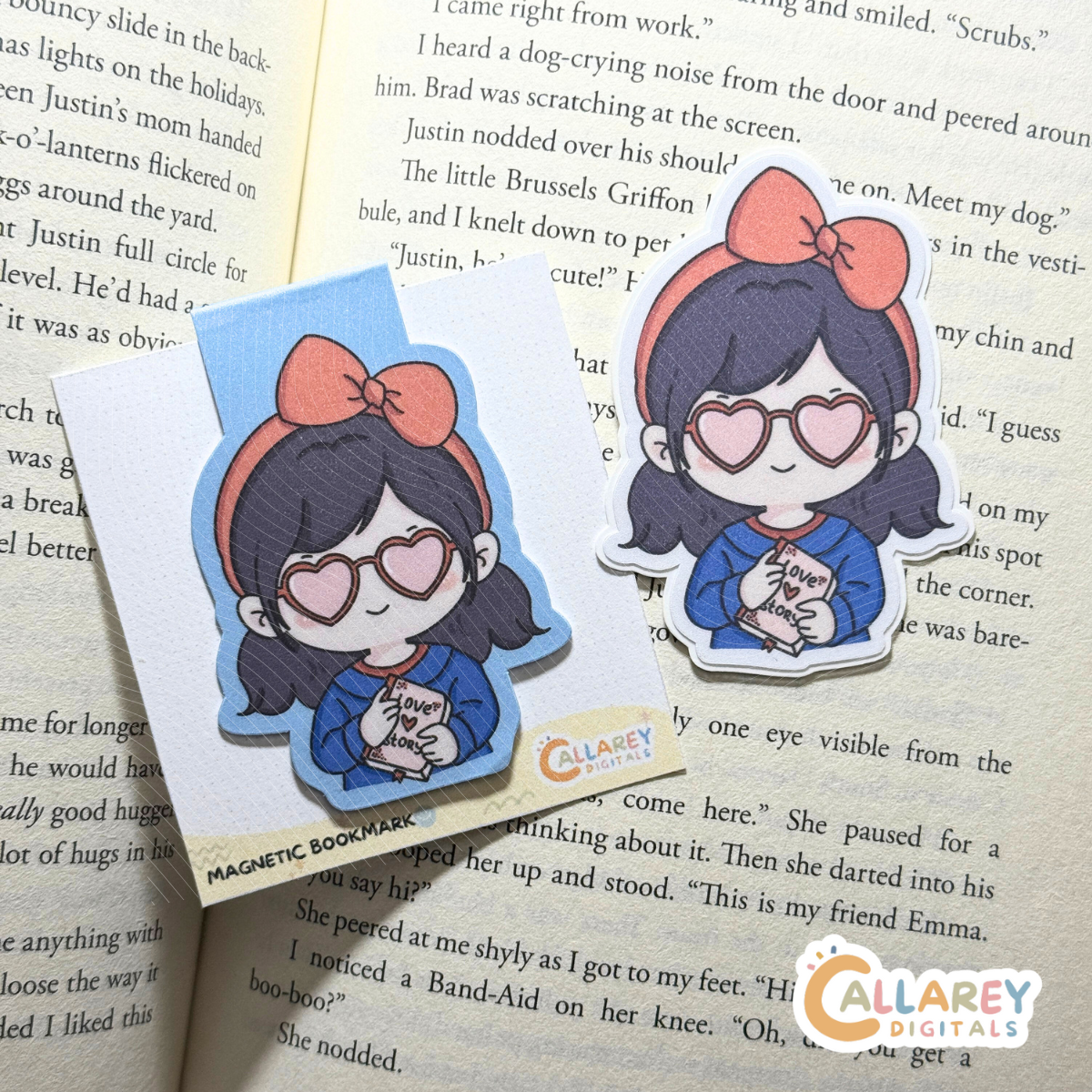 Romance Reader Magnetic Bookmark & Sticker | Bookish Charm for Readers