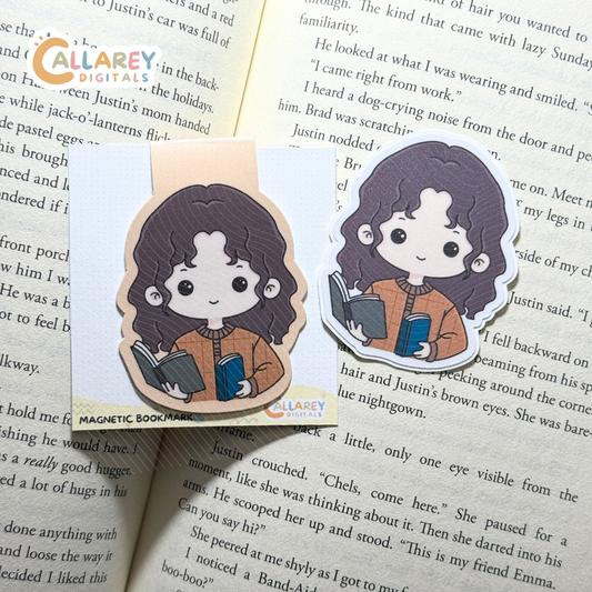 Cozy Scholar Magnetic Bookmark & Sticker | Bookish Charm for Readers