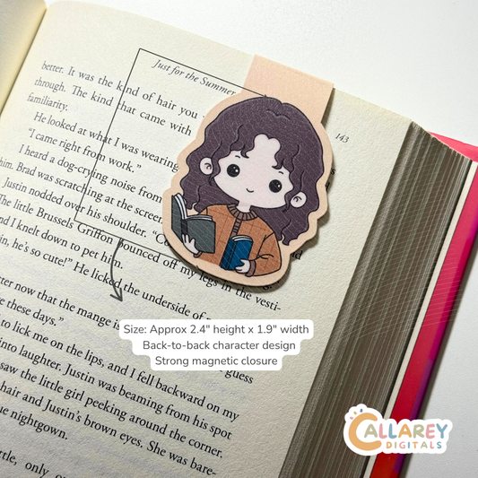 Cozy Scholar Magnetic Bookmark & Sticker | Bookish Charm for Readers