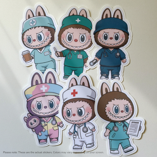 La bu bu Healthcare Workers Medical Profession Vinyl Stickers Set