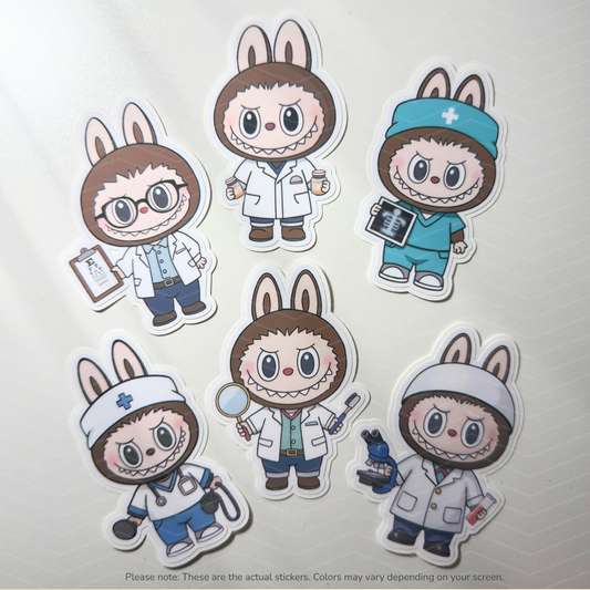 La bu bu Healthcare Workers Medical Profession Vinyl Stickers Set