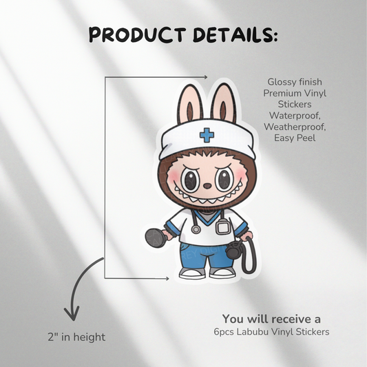 La bu bu Healthcare Workers Medical Profession Vinyl Stickers Set