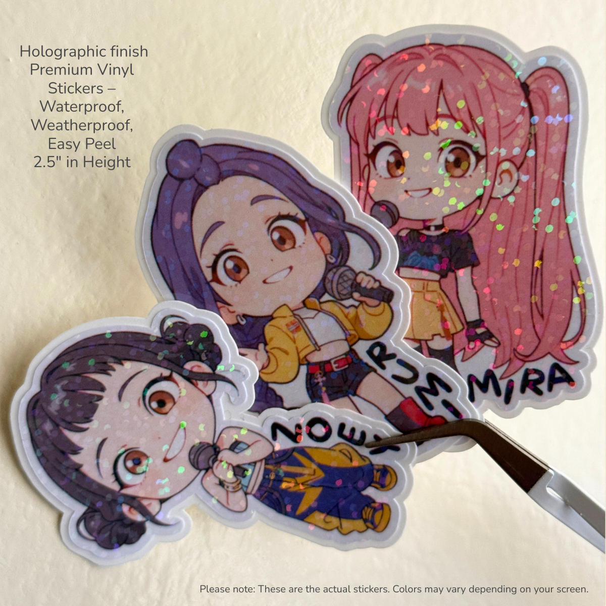 Kpop Demon Hunters l KPDH l Rumi, Zoey, Mira | Waterproof, Vinyl Stickers Set