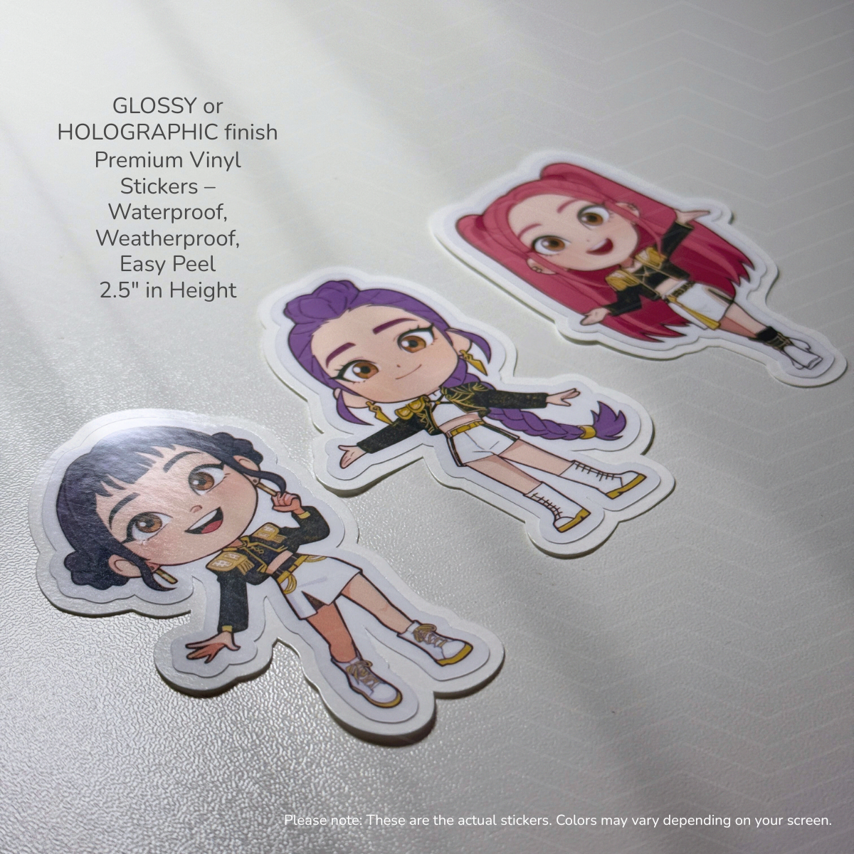 Kpop Demon Hunters Golden l KPDH l Rumi, Zoey, Mira | Waterproof, Vinyl Stickers Set