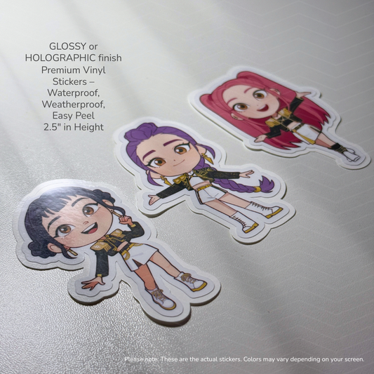 Kpop Demon Hunters Golden l KPDH l Rumi, Zoey, Mira | Waterproof, Vinyl Stickers Set
